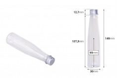 Plastična providna flašica 85mL sa aluminijumskim zatvaračem i zaptivkom - 12 kom