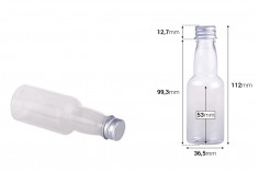 Plastična providna flašica 70mL sa aluminijumskim zatvaračem i zaptivkom - 12 kom