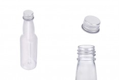 Plastična providna flašica 100mL sa aluminijumskim zatvaračem i zaptivkom - 12 kom
