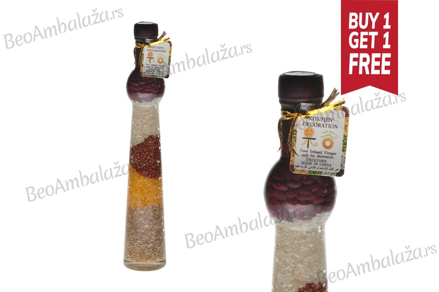 Staklena bočica 210mL sa semenkama, za dekoraciju kuhinje 