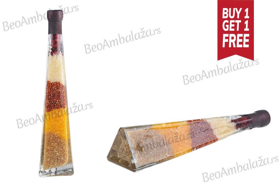 Staklena bočica 180mL sa semenkama, za dekoraciju kuhinje