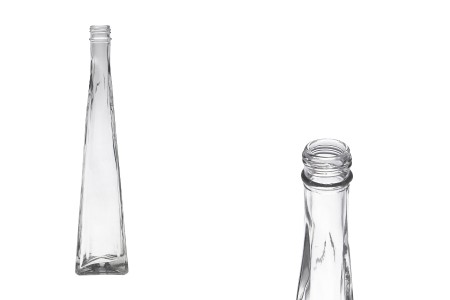 Staklena trouglasta dekorativna flaša 180mL-slika_proizvoda