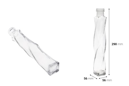 Dekorativna staklena flaša 320mL-dimenzije_slike