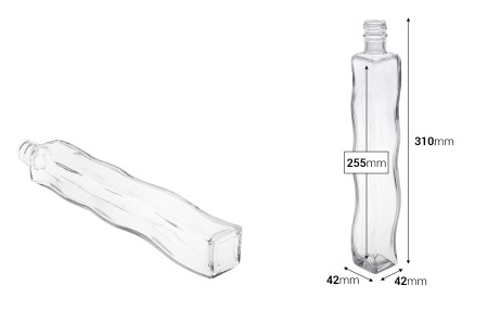 Dekorativna staklena flaša 280mL-dimenzije_slike