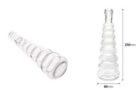 Staklena dekorativna flaša 380mL-dimenzije_slike