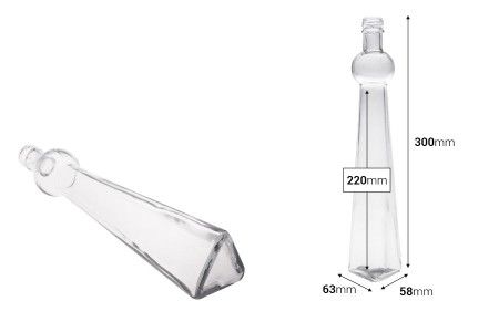 Dekorativna staklena flaša 260mL-dimenzije_slike