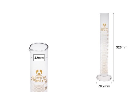 Staklena menzura 250mL-dimenzije_slike