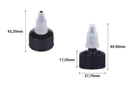 Plastični unicorn zatvarač 24/410- 12kom-dimenzije_slike