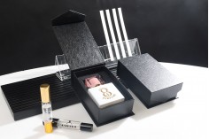Luksuzna crna kutija 139x89x45mm sa magnetnim zatvaranjem, za bočicu za parfeme od 50mL