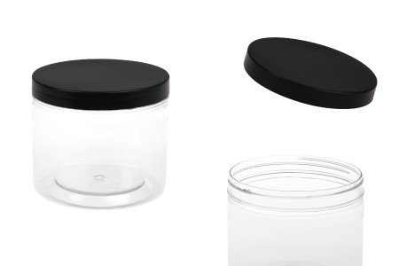 Plastična PET kutija 500mL za soli za kupanje, sa crnim zatvaračem 100x83 mm-slika_proizvoda