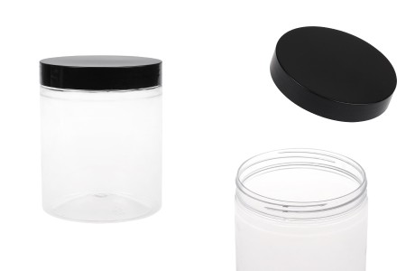 Plastična PET kutija 750mL za soli za kupanje, sa crnim zatvaračem 100x120 mm-slika_proizvoda