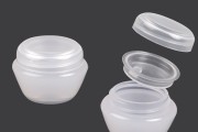 Akrilna prozirno-bela kutijica 5mL za kreme sa zatvaračem i plastičnim međupoklopcem - 12 kom
