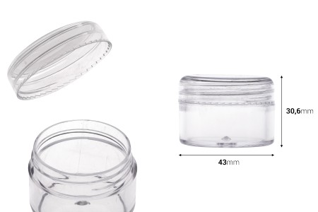 Akrilna providna kutijica 25mL sa providnim zatvaračem - 12 kom-2
