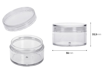Akrilna providna kutijica 50mL sa providnim zatvaračem - 12 kom-2