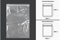 Plastična kesica 220x320mm, providna i sa belim zip zatvaračem - 100 kom