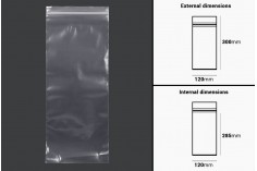 Plastična kesica 120x300mm, providna i sa belim zip zatvaračem - 100 kom