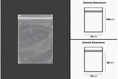 Plastična kesica 70x100mm, providna i sa belim zip zatvaračem - 500 kom