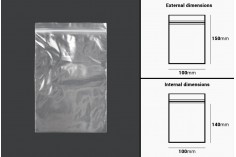 Plastična kesica 100x150mm, providna i sa belim zip zatvaračem - 100 kom