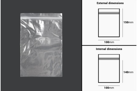 Plastična kesica 100x150mm, providna i sa belim zip zatvaračem - 100 kom-dimenzije_slike
