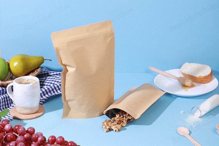 Kraft DoyPack kesice 110x30x185 mm sa zip zatvaranjem, unutrašnjom aluminijumskom oblogom, ovalnim dnom i sa mogućnošću termo zatvaranja – 50 kom-grupa_slika
