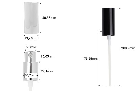 Aluminijumska pumpica PP18 za kreme, više boja-dimenzije_slike