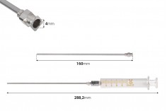 Stakleni špric 10ml sa metalnim vrhom i metalnom iglom