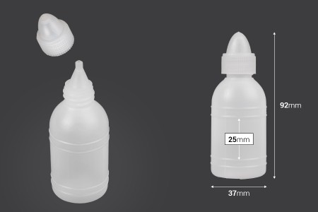 Plastična flašica 50mL za aceton ili svetu vodicu - 12 kom-dimenzije_slike