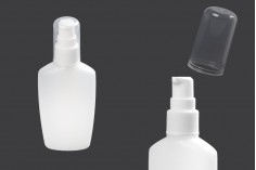 Plastična poluprovidna bočica 60mL sa pumpicom i providnim zatvaračem - 12 kom