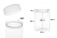 Plastična PET kutija 250mL sa providnim zatvaračem - 12 kom