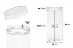 Plastična (PET) kutija 410mL, sa providnim zatvaračem - 6 kom