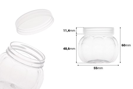 Plastična providna PET kutijica 150mL sa providnim poklopcem - 12 kom-dimenzije_slike