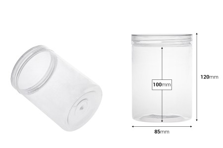 Plastična providna kutijica (PET) od 500 mL, 85x120 mm sa zatvaračem - 6 kom-dimenzije_slike