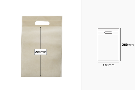 Ekološka non woven kesica 180x260mm - 50 kom-dimenzije_slike