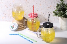 Τegla sa drškom 450mL u obliku lopte, sa zatvaračem i slamčicom, u više boja
