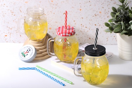 Τegla sa drškom 450mL u obliku lopte, sa zatvaračem i slamčicom, u više boja-3