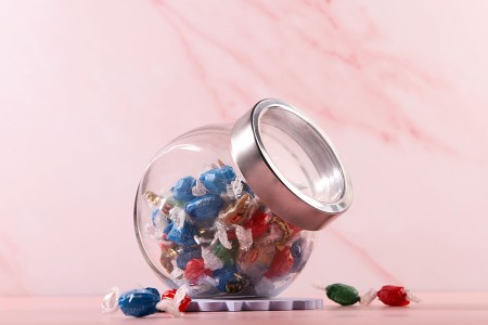 Staklena tegla 600mL sa dve osnove, (za bočno postavljanje), sa plastičnim zatvaračem sa prozorom u srebrnoj boji-grupa_slika