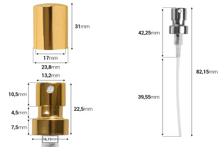 Sprej sa poklopcem za parfemske bočice sa sigurnosnim Crimp zatvaranjem 15 mm (za bočicu: 18-394)-dimenzije_slike
