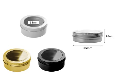 Aluminijumska kutijica 100mL sa prozorom na poklopcu -12 kom-dimenzije_slike