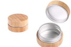 Aluminijumska kutijica 15 ml spoljašnji deo od bambusa sa unutrašnjom zaptivkom u zatvaraču – 12 kom