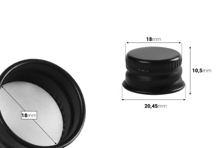 Navojni aluminijumski zatvarač 18 x 10,5 sa lajnerom-dimenzije_slike