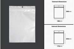 Plastična zip kesica 180x260mm sa belom zadnjom i providnom prednjom stranom i rupom za kačenje - 100 kom