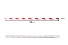 Papirne slamčice, ekološke 195x6 mm u raznim bojama - 100 kom (pojedinačno pakovanje)