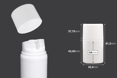 Airless bela plastična bočica 30mL za kreme-dimenzije_slike