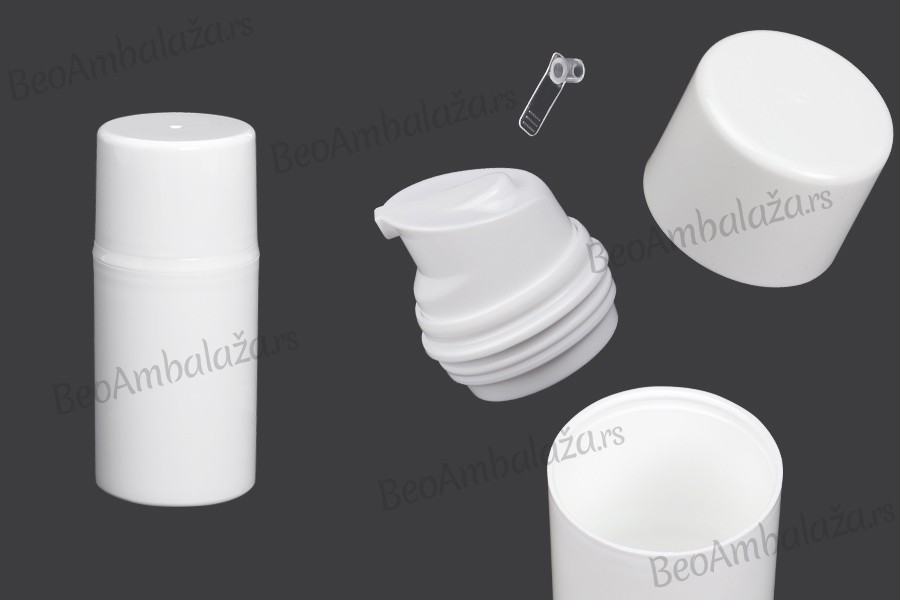 Airless bela plastična bočica 50mL za kreme