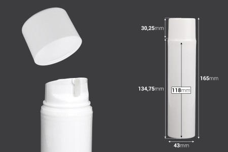 Airless bela plastična bočica 120mL za kreme-dimenzije_slike