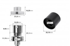 Aluminijumski sprej sa sigurnosnim Crimp zatvaranjem 15mm i magnetnim poklopcem, u dve boje