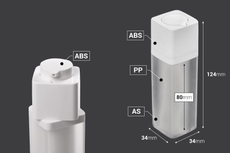 Airless akrilna bočica 30mL sa belom pumpicom-dimenzije_slike