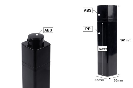 Akrilna Airless bočica 50mL sa pumpicom, u crnoj boji - 5 kom-dimenzije_slike