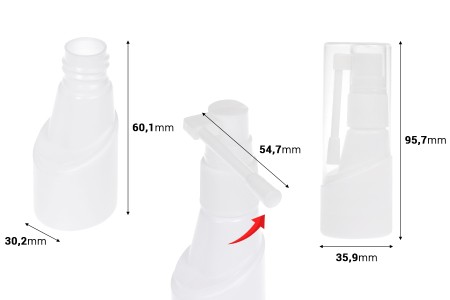 Bočica sa pumpicom za topikalni sprej 30 mL za kožu i farmaceutsku upotrebu - 12 kom-dimenzije_slike