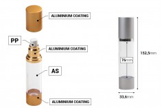 Airless akrilna bočica 50mL za kreme sa aluminijumskom osnovom i zatvaračem u 2 boje